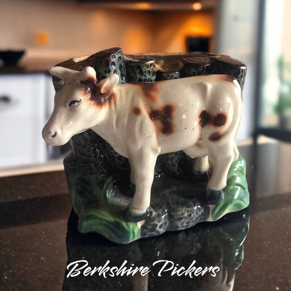 ceramic Farmhouse COW Planter‎ Pottery